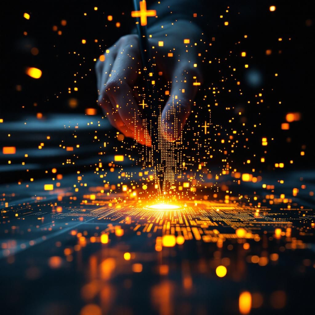 Jeg har valgt at skabe et dokumentaristisk, realistisk billede, der abstraherer emnet om intelligent dokumentbehandling gennem visuelle metaforer. Forestil dig et nærbillede af en moderne, gennemsigtig skrivebordsoverflade, hvor forskellige fysiske dokumenter, nogle digitalt udseende med holografiske elementer, flyder i balancerende lag. Overfladen er dækket af små, lyse LED-lys, der symboliserer den konstante dataudveksling og strukturering, mens en svag baggrundslys reflekterer den højteknologiske atmosfære. Dette billede illustrerer automatisk dokumentbehandling som en blanding af det fysiske og det digitale, uden at vise mennesker direkte, men ved at fremhæve teknologien som et integreret miljø i hverdagen . Billedet fokuserer på abstrakt repræsentation af dataudtræk og strukturering: Dokumenter med forskellige layout, visualiseret som lag af papir og digitale skiver, organiseret og filtreret gennem tråde af lys, der symboliserer VLMs’ evne til at forstå og strukturere komplekse data. Den minimalistiske,