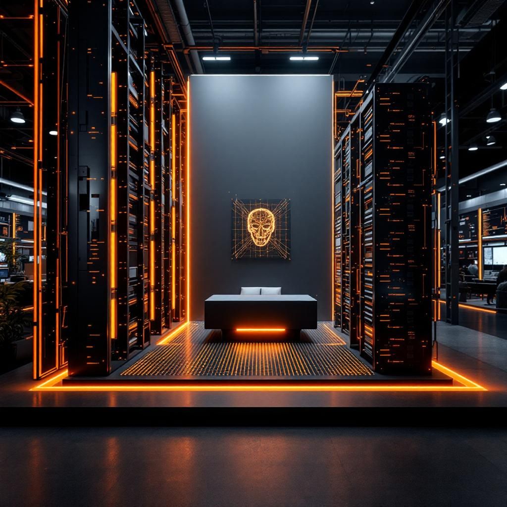 Forestil dig et dokumentaristisk, realistisk foto taget under en global teknologimesse, hvor fokus er på en stor, minimalistisk skærm, der viser komplekse datastrømme og grafiske visualiseringer af AI-aktiverede modeller. I midten står en solid, industrielt designet maskine med en mat sort finish og subtile LED-lys, der pulserer blidt i takt med dataflowet, og symboliserer den nye, komprimerede MiniMax-M2-REAP-162B-A10B-model. Rummet er fyldt med infrastruktur, der antyder avancerede databehandlingsmiljøer, mens trange lysskærme og glødende kabler understreger en fokus på teknologiens indre liv. Omgivende besøgende, tydeligt analyserende – men uden menneskelige ansigter tydeligt i fokus – symboliserer det professionelle fællesskab, der arbejder med at optimere AI i praksis. Billedet fanger den skjulte kraft bag teknologien: datanetsværk, energien i lange kontekster og den revolutionerende memory-effektivitet, der muliggør nye muligheder for industri, forskning og udvikling. Det dokumentaristiske præg underst