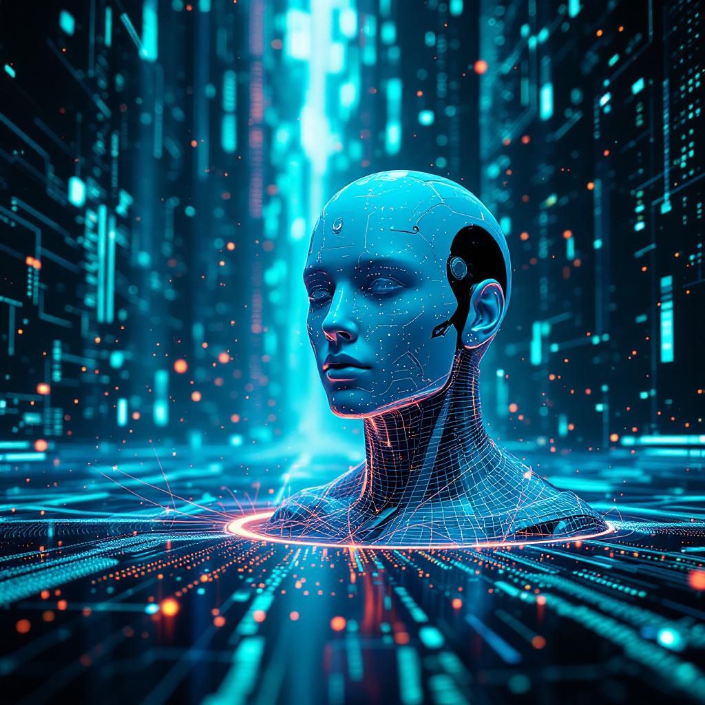 Jeg vil skabe et dokumentaristisk, realistisk billede, der abstrakt visualiserer konkurrenceaspektet og den komplekse teknologiske kamp mellem Google og OpenAI i AI-verdenen. Forestil dig en scenografi med to store, symboliske elementer, der repræsenterer de to gigantenes teknologier: en futuristisk, men alligevel jordnær skulpturformet AI-forespørgselsboks, der står i midten, omgivet af dynamiske lysstrømme og databytes, der flyder som abstrakte energiformer. Disse lysstrømme er svagt farvet i blå og grøn, der symboliserer de to firmaer, og de er tilsyneladende i konkurrence med hinanden, hvilket skaber en illusion af en subatomar kampflade, som samtidig fremstår som et ovalt, måske endda organisk miljø, der tydeligt placerer sig i en nutidig, hverdagslignende kontekst uden sci-fi elementer, men alligevel antyder en skjult intens kamp om fremtidens teknologi . Tag billedet i et kontinentalt, neutralt miljø med subtile, naturlige teksturer i baggrunden, som sten, træ eller jorden, hvilket står i kontrast til