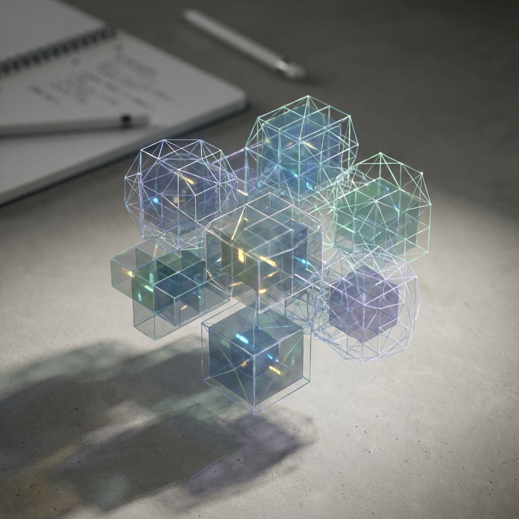 Det mest fængende og realistiske billede, der passer til artiklens første tredjedel om Motif Technologies’ tilgang, kunne være et nærbillede af en håndfuld kombinerede syntetiske dataskaber i forskellige strukturer, visualiseret som transparente lag eller netværk, der flyder over en minimalistisk arbejdsflade. Her kan fokus ligge på de komplekse, organiserede datamønstre, der illustrerer vigtigheden af datakvalitet og struktur, med subtile, farvede lysglimt, der symboliserer datavalidering og insights. Dette billede ville formidle den praktiske, lavpraktiske tilgang til dataforståelse, uden at inkludere mennesker, og fokuserer på det abstrakte, men alligevel konkrete - dataformater og strukturer. Det documentaristiske præg kan fremhæves gennem en lys- og skyggeeffekt, hvor de organiserede datanetværk er belyst svagt mod en rolig, neutral baggrund, hvilket illustrerer den tekniske præcision og laborant-agtige omhu, der er nødvendig for at skabe stabile modeller. Det skal signalere, at her handler det om håndv