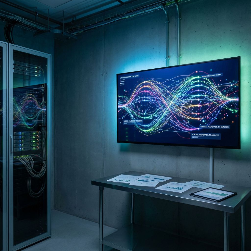 Forestil dig et dokumentarisk, realistisk billede taget i en moderne hospitalstil eller datacenter, hvor det abstrakte begreb 
