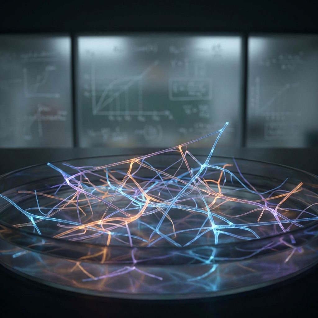 Et kraftfuldt og æstetisk realistisk billede, der visualiserer komplekse reasoning-strukturer i AI uden at bruge digitale elementer eller menneskelige figurer, ville kunne være et abstrakt fotografi af et laboratoriums samarbejdsmiljø, hvor mikroskopiske molekylære bindinger er gengivet som fysiske, lysende tråde. Disse tråde kan repræsentere de tre typer reasoning-bindinger: covalente, hydrogenbindinger og van der Waals, som skaber et visuelt netværk af fine, glødende filamenter, der mødes og skiller sig i rummet. Bagved er et neutralt, matteret vægformat med strukturer, der kan minde om avancerede, kemiske diagrammer, men i realiteten er det et kunstnerisk, dokumentaristisk billede af, hvordan AIs tankeprocesser kan visualiseres som fysiske molekylære interaktioner på et mikroskopisk niveau. Det symboliserer de dybtliggende og komplekse logiske strukturer, som ByteDance beskriver, og formidler deres essens uden at bryde med realismen. Dette billede opsummerer kunsten i at visualisere avancer
