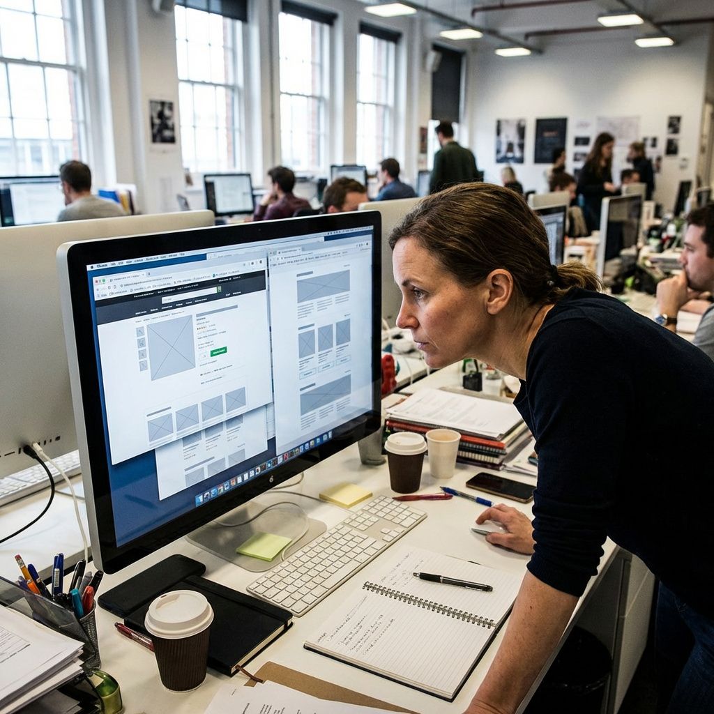 En indholdsredaktør arbejder med at gøre webindhold mere struktureret og klart.