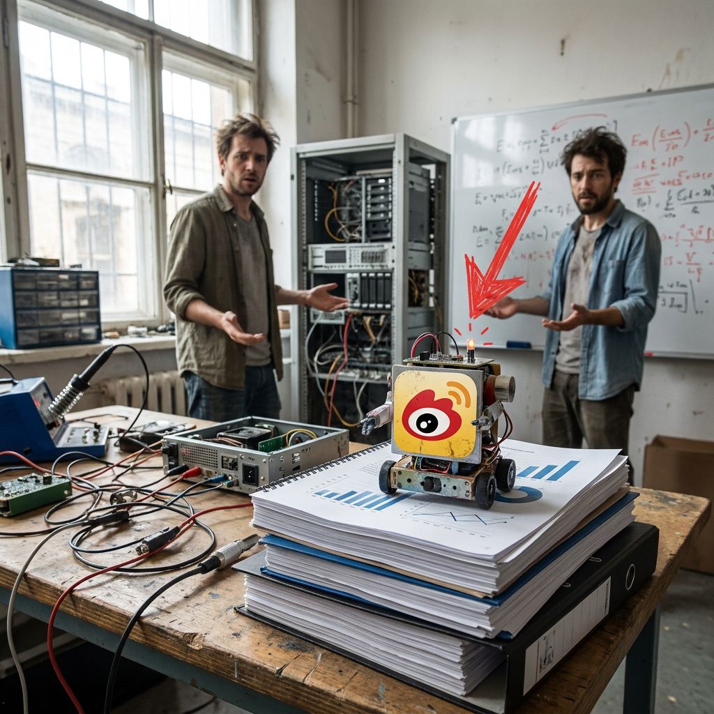 Makrofoto af et arXiv‑print liggende i labmiljø, foldet hjørne og et blyantskud synligt — antyder videnskabelig dokumentation uden læsbar tekst.
