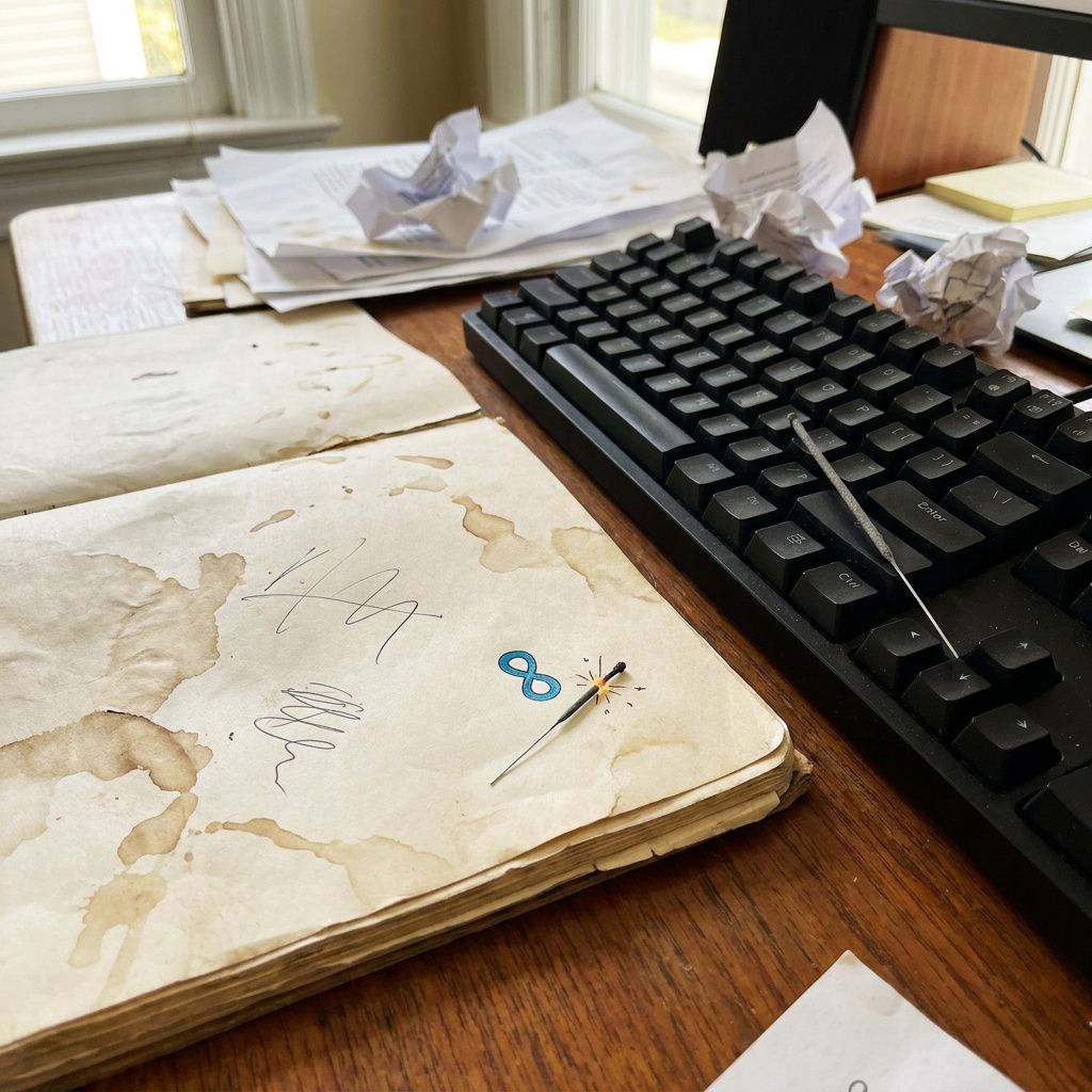 Operationspegboard med farvekodede spor og en ubrudt tråd som visuelt flow, dokumentarisk foto af et pilot-setup.