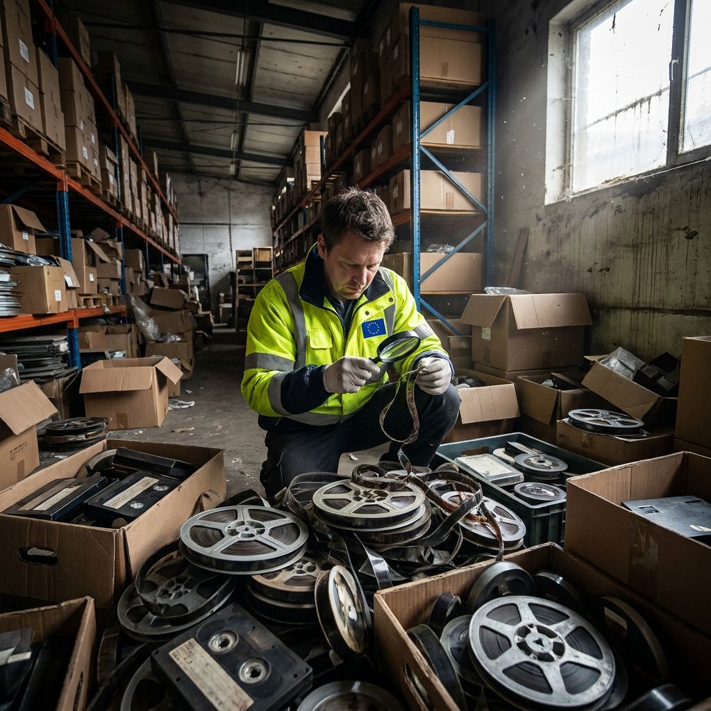 Tæt foto af et slidt bærelænke‑id eller badgeklip med cyan/green trådaccents på en kajkant — symbol på adgangsvalg og kontrol.