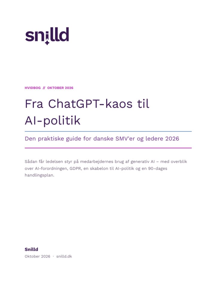 Forsiden af hvidbogen Fra ChatGPT-kaos til AI-politik