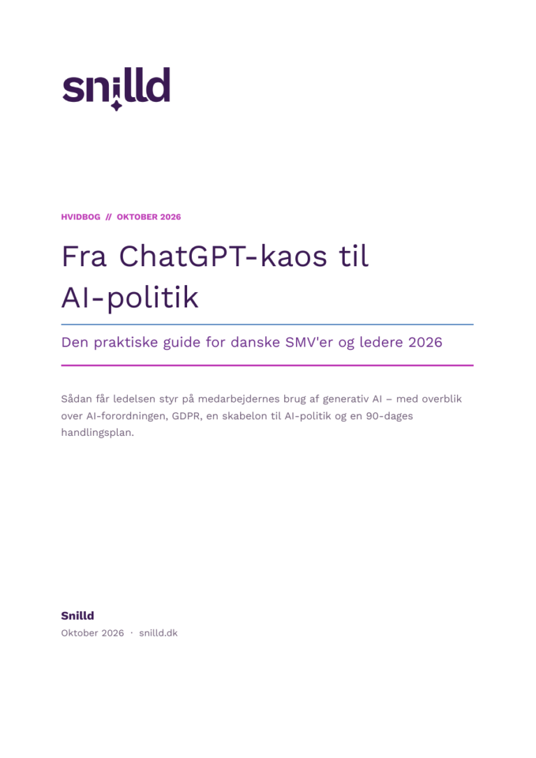 Forsiden af hvidbogen Fra ChatGPT-kaos til AI-politik
